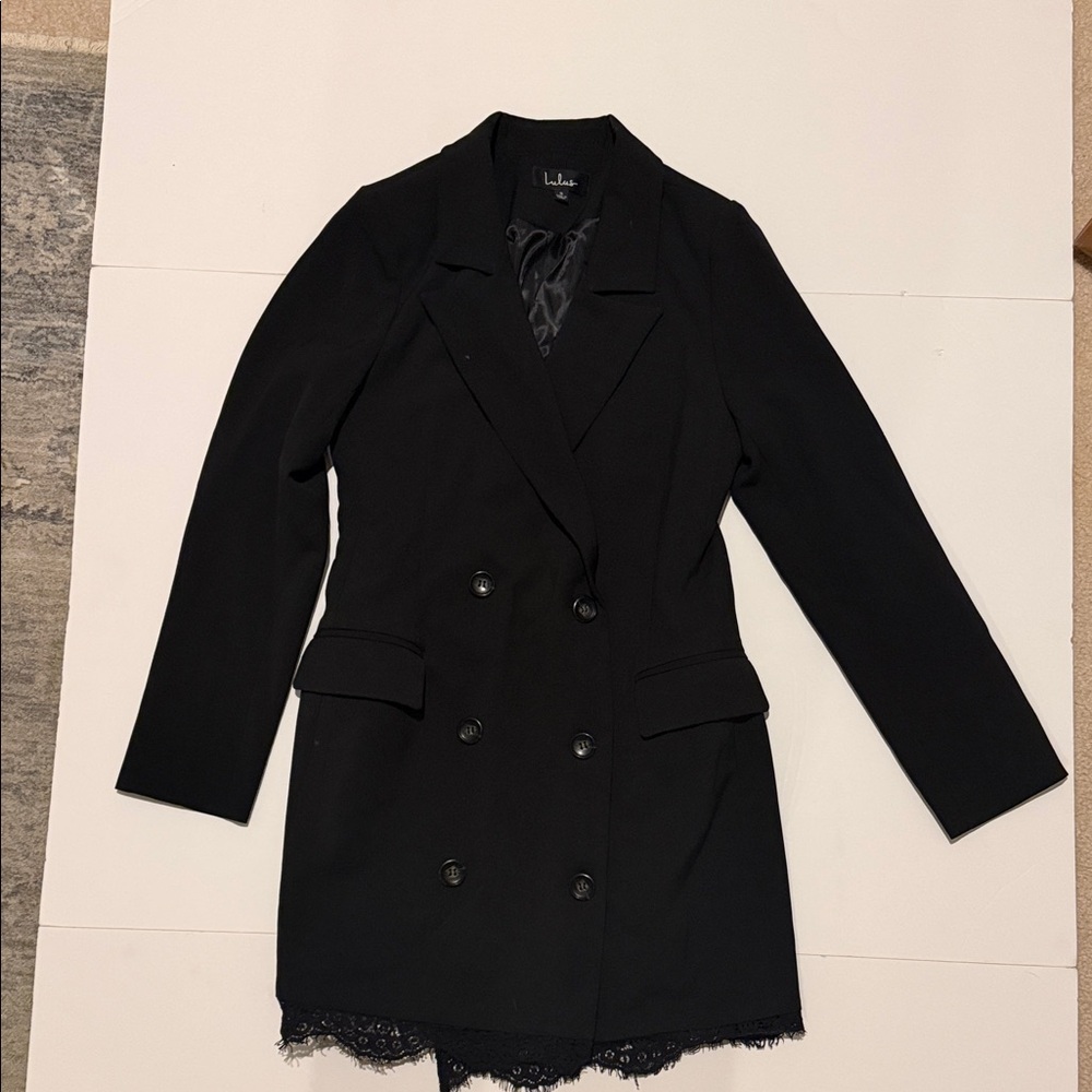 Lulu's Black Long Sleeve Blazer Dress